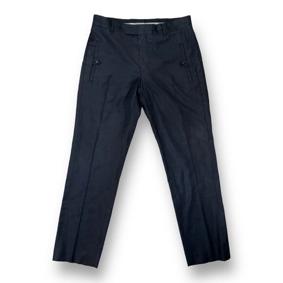 πΌ Philippe Dubuc Menβs Cropped Wool Dress Pants π§΅ Navy Blue Tailored Trousers 30 - Picture 1 of 7